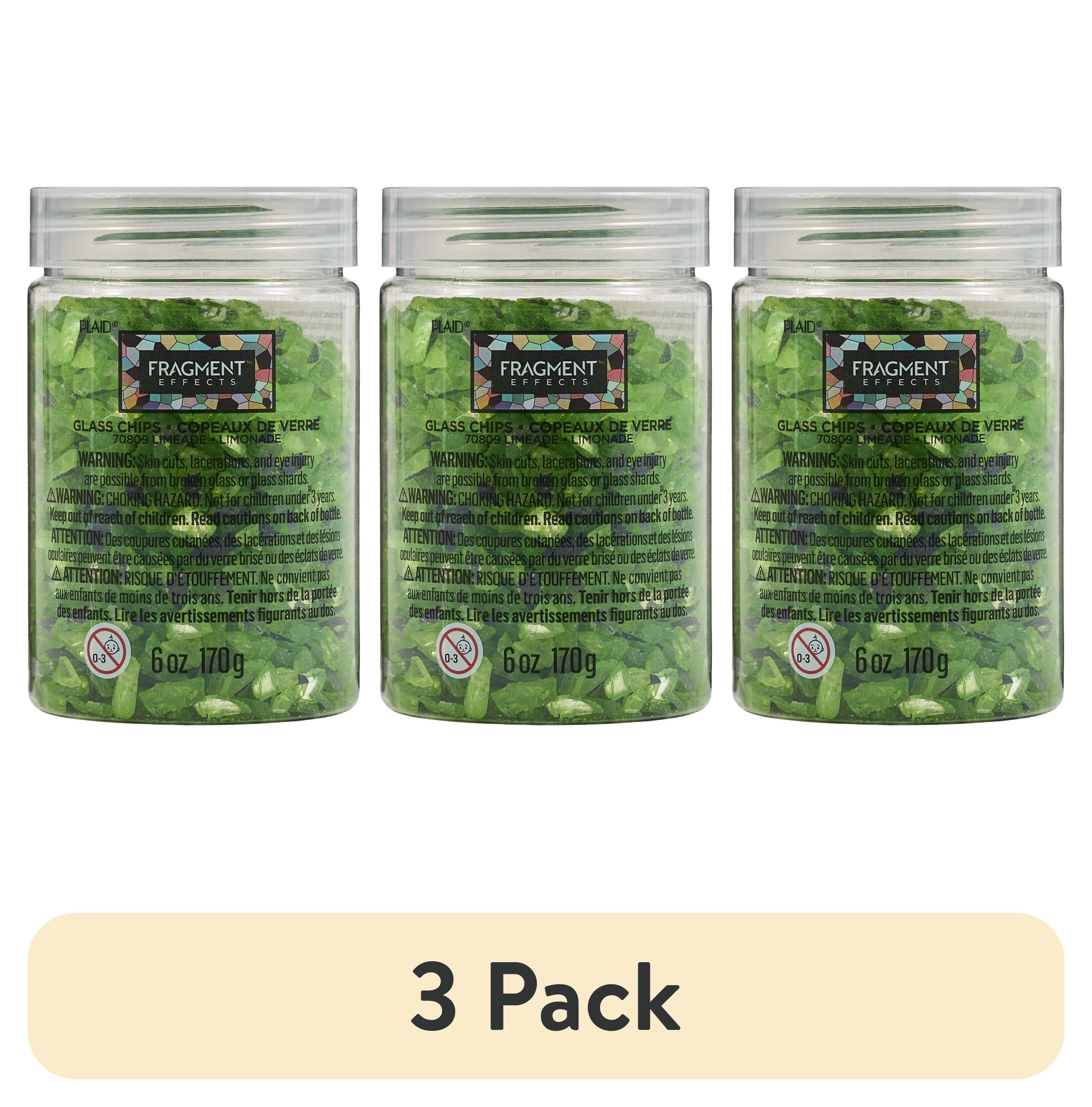 (3 pack) Plaid Fragment Effects Glass Chips, Limeade, 6 oz