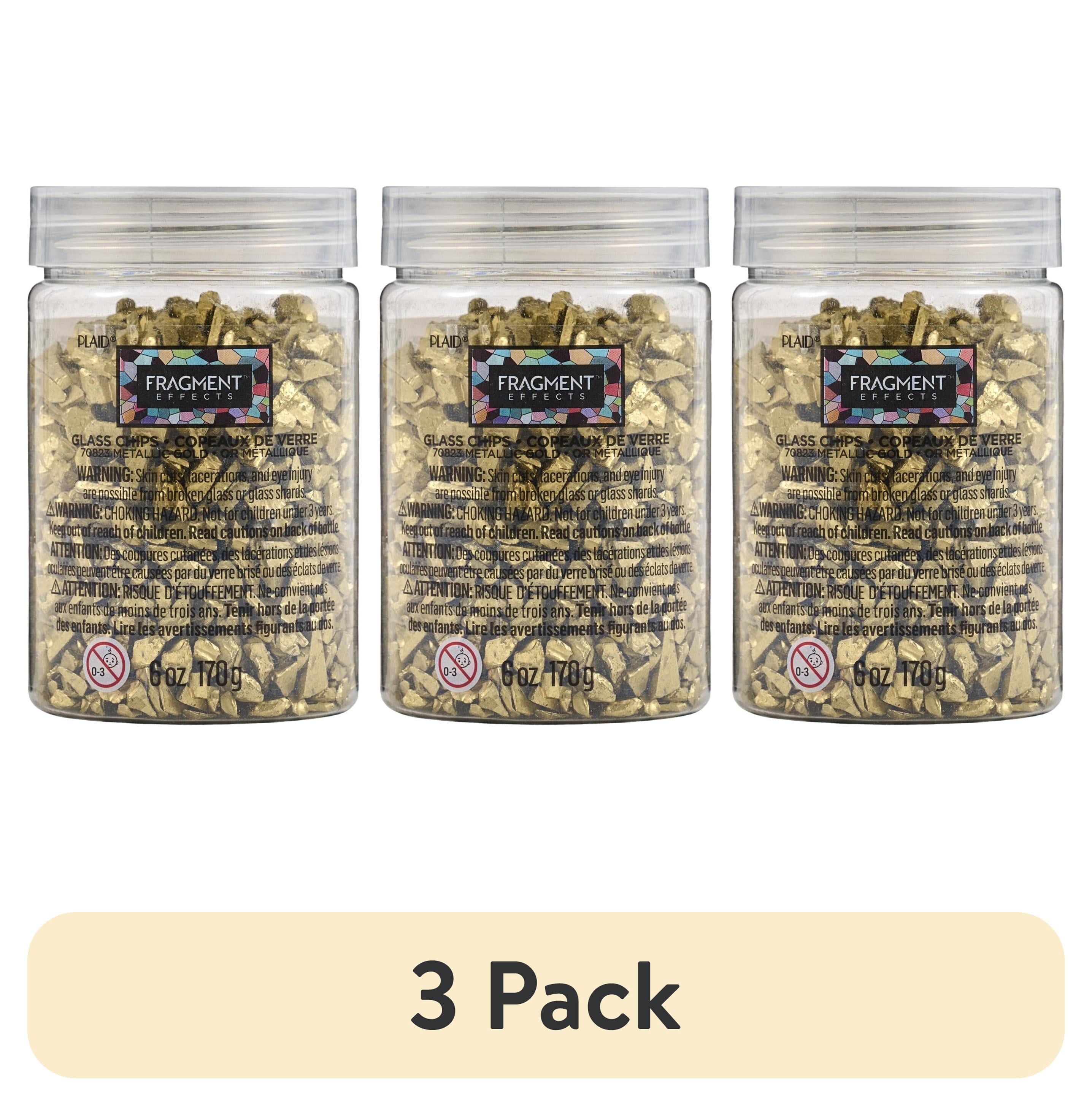 (3 pack) Plaid Fragment Effects Glass Chips, Metallic Gold, 6 oz