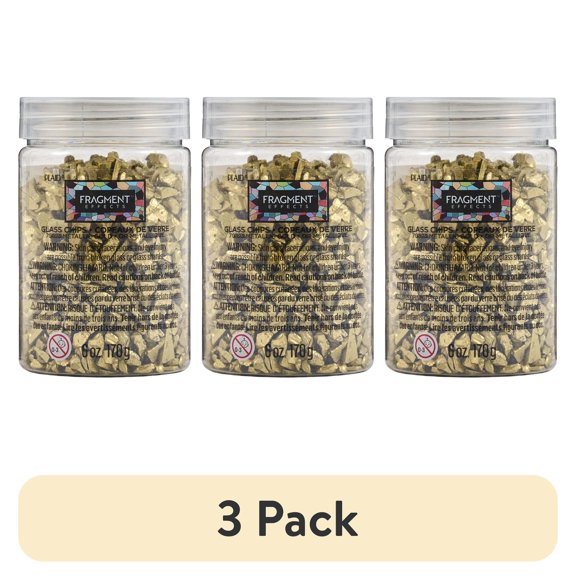 (3 pack) Plaid Fragment Effects Glass Chips, Metallic Gold, 6 oz