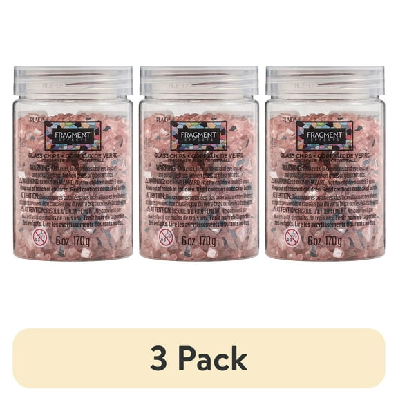 (3 pack) Plaid Fragment Effects Glass Chips, Pale Pink, 6 oz