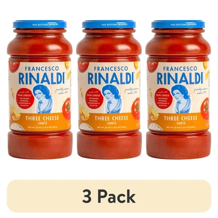 (3 pack) Francesco Rinaldi, Three Cheese Sauce, 24oz, Low Fat, Gluten Free, No Saturated Fat