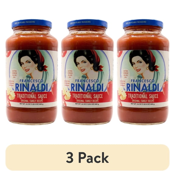 (3 pack) Francesco Rinaldi Traditional Sauce, Original Family Recipe, 24 oz., Low Fat, Gluten Free