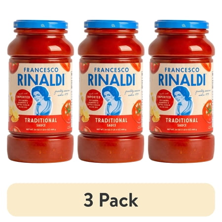 (3 pack) Francesco Rinaldi, Traditional Sauce, 24oz, Low Fat, No Saturated Fat, Gluten Free