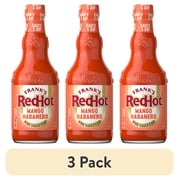 (3 pack) Frank's RedHot Kosher Mango Habanero Wings Sauce, 12.0 fl oz Bottle