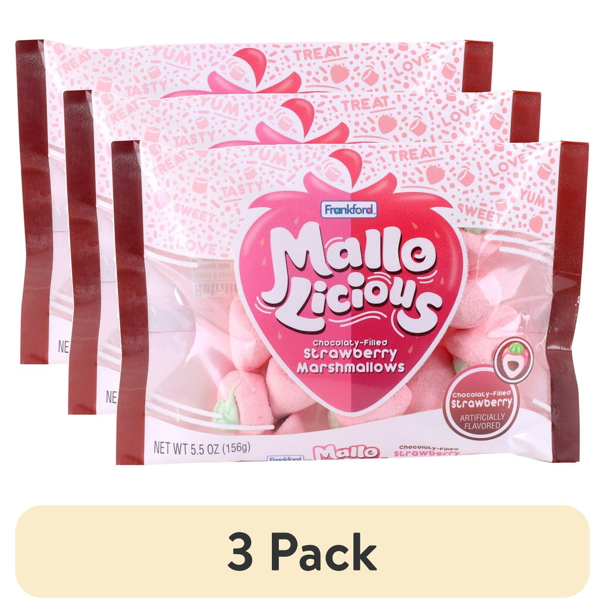 (3 pack) Frankford Mallolicious Strawberry Marshmallow with Chocolaty Fill 5.5oz Bag