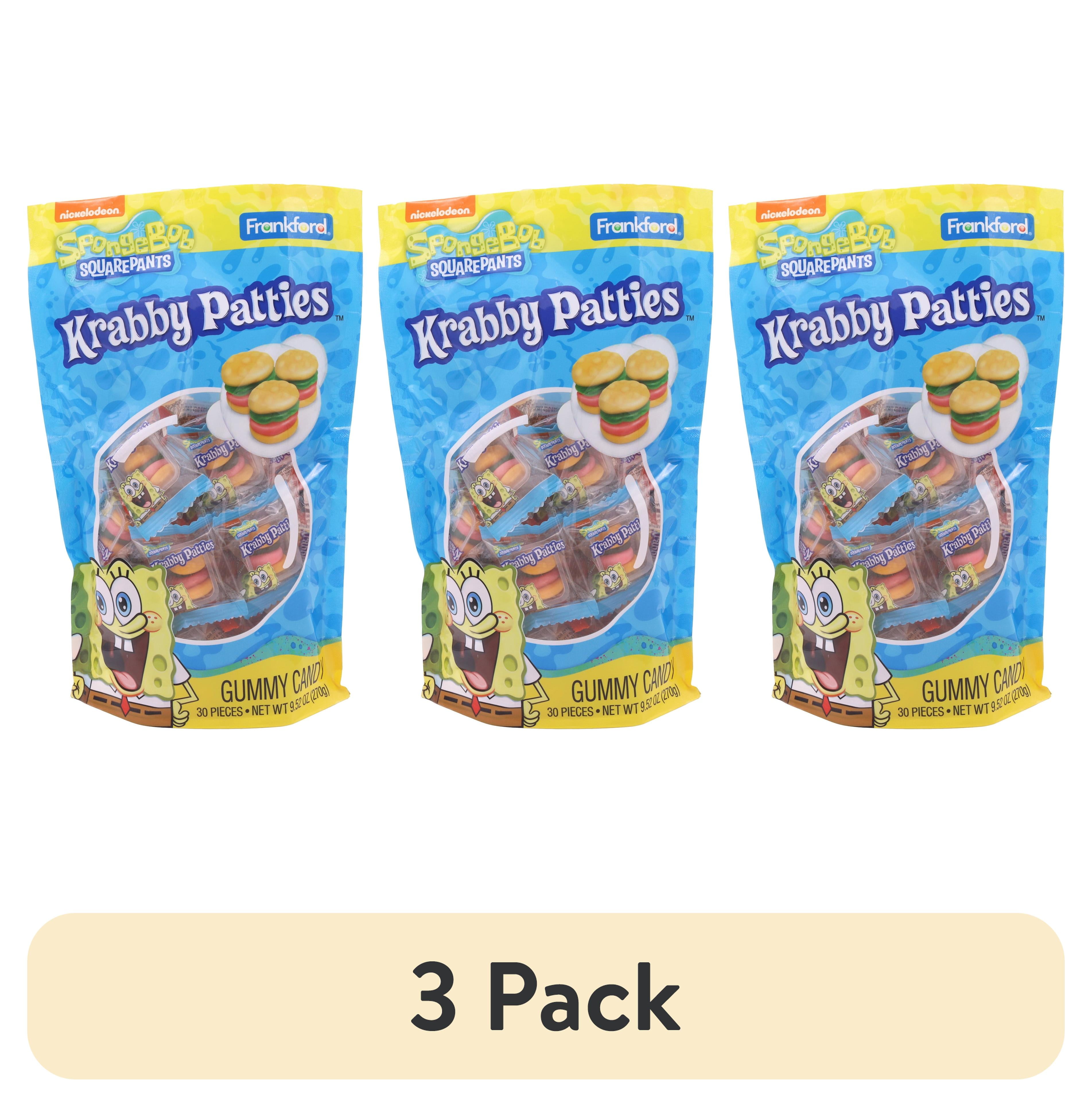 (3 pack) Frankford Nickelodeon SpongeBob Krabby Patties Original Gummy Candy 30 Count