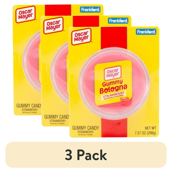 (3 pack) Frankford Oscar Mayer Bologna Gummy Candy, 7.27 Ounces