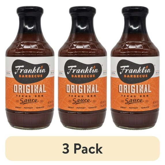 (3 pack) Franklin Barbecue Original Texas BBQ Sauce, 18 oz