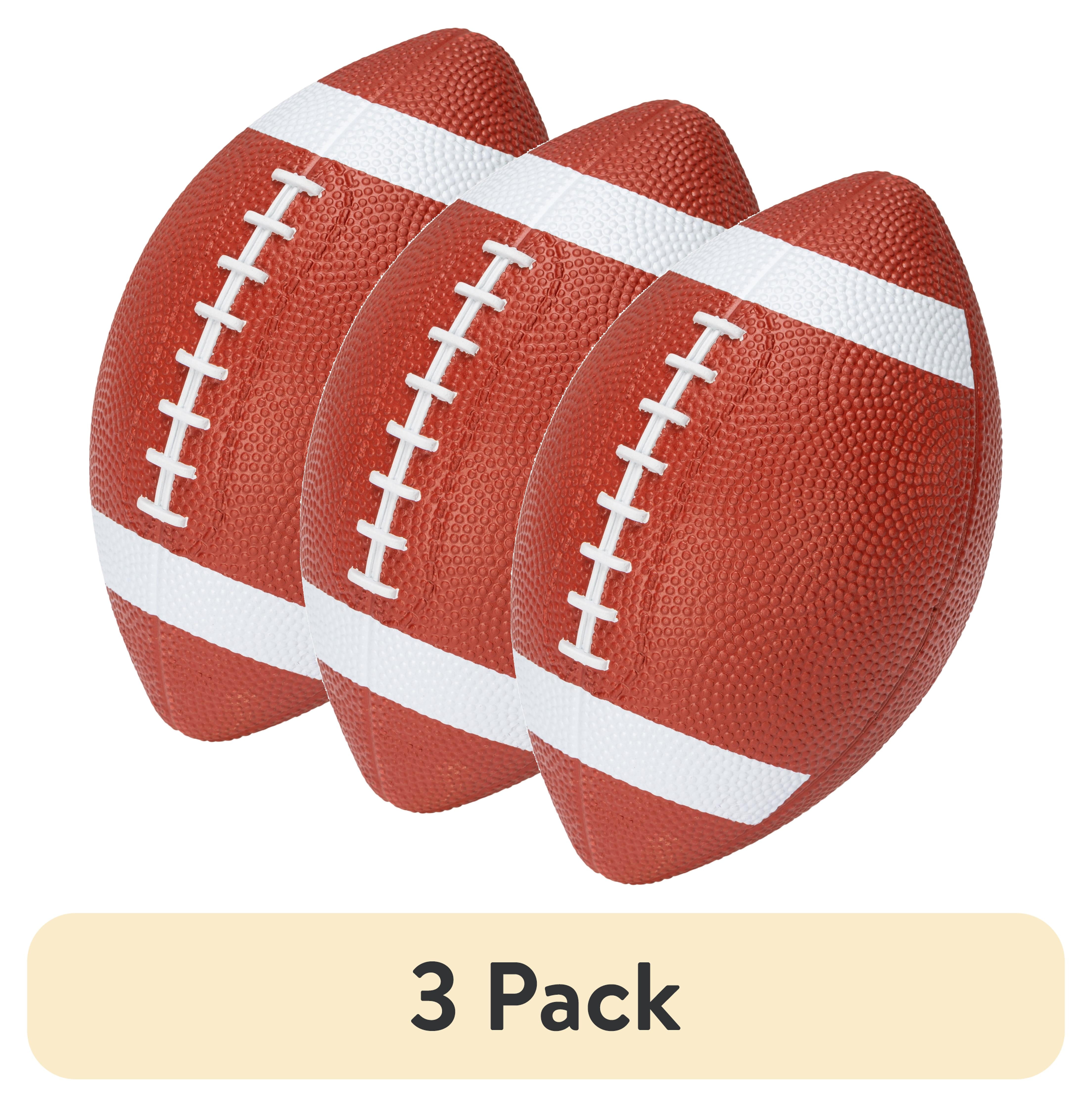 (3 pack) Franklin Sports Mini Rubber Brown Football - Youth Size - 10"