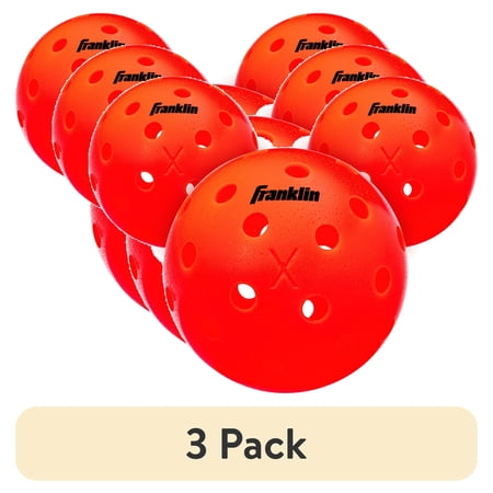 (3 pack) Franklin Sports X-40 Outdoor Pickleballs - Official Size - Ember - 3 Pack