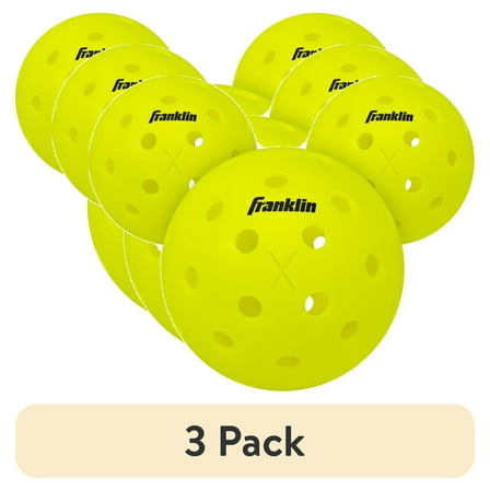 (3 pack) Franklin Sports X-40 Outdoor Pickleballs - Official Size - Optic - 3 Pack