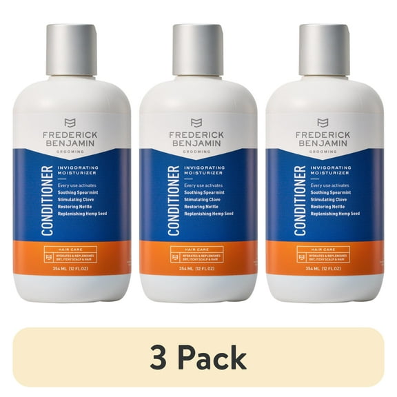 (3 pack) Frederick Benjamin Conditioner for Dry Scalp and Dry Hair, Natural Moisture & Softening Oils, 12oz
