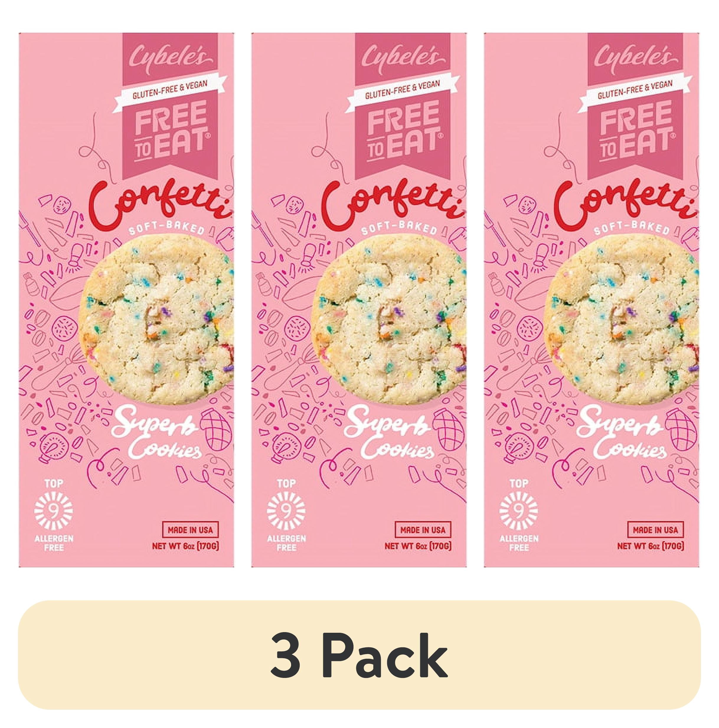 (3 pack) Free To Eat Confetti Cookies, Allergen-Free Gluten-Free & Vegan, 6 oz