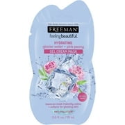 (3 pack) Freeman Hydrating Glacier Water & Pink Peony Gel Cream Facial Mask, Leave on Face Mask, Calms, Refreshes Skin, and Soothes, For All Skin Types, 0.5 fl.oz./ 15 mL Sachet