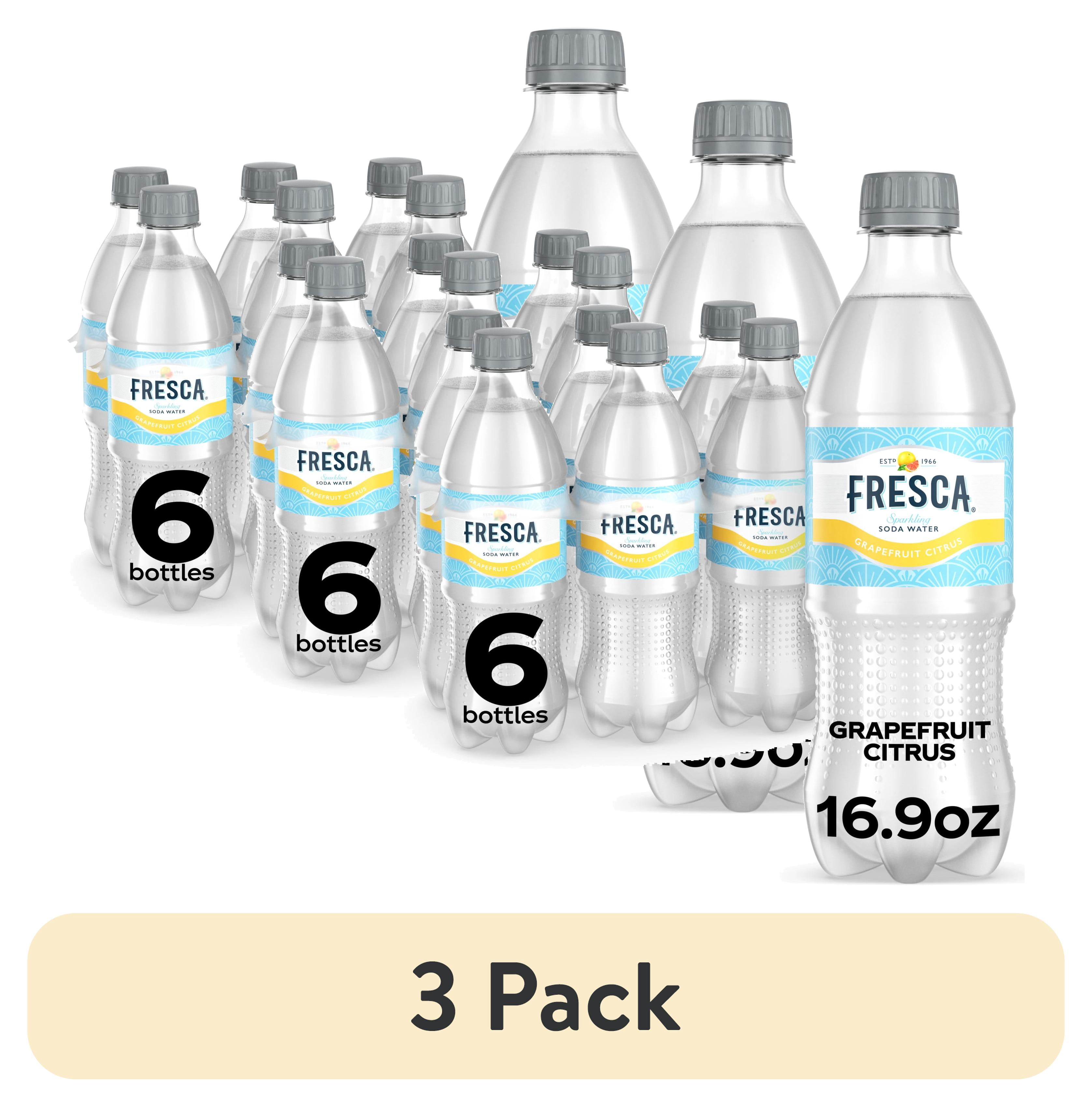 (3 pack) Fresca Citrus Soda Pop Bottles, 16.9 fl oz, 6 Pack