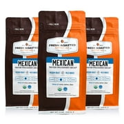 3 pack Fresh Roasted Coffee, Organic Mexican Swiss Water Decaf Coffee, Medium Roast, Ground, 12 oz