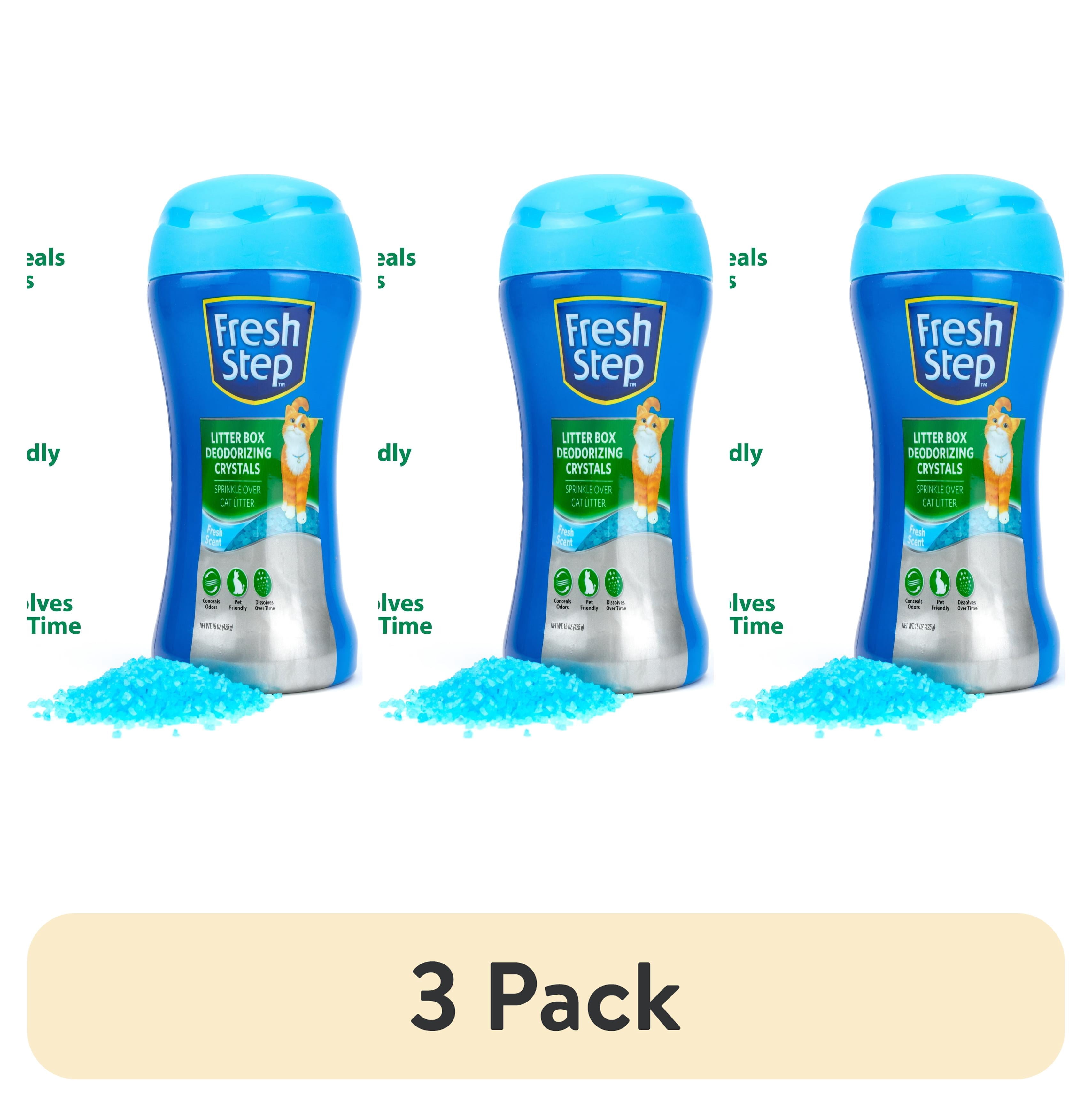 (3 pack) Fresh Step Cat Litter Box Deodorizing Crystals, Fresh Scent 15 oz