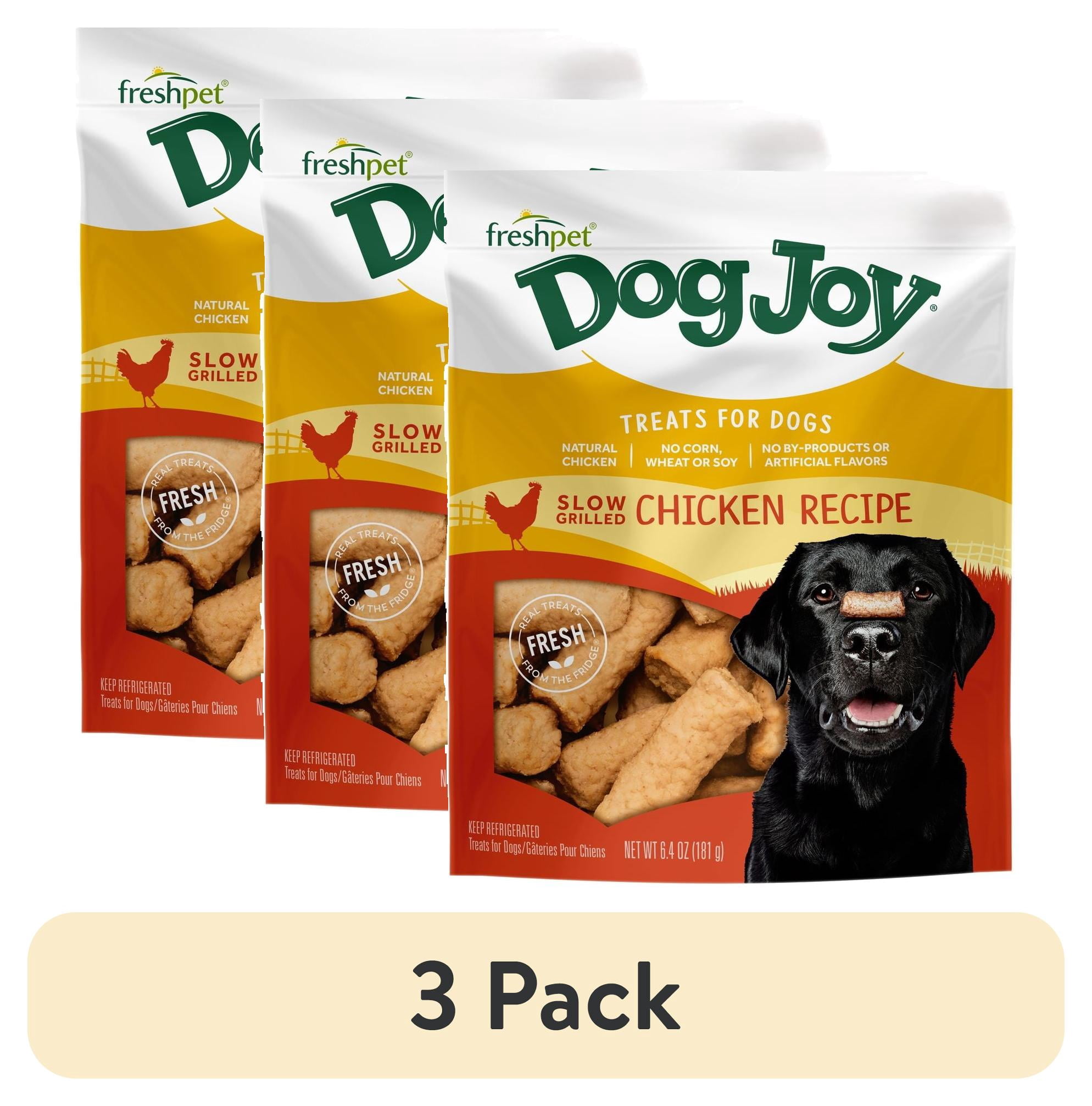 (3 pack) Freshpet Dog Treat, Dog Joy Slow Grilled Chicken Treat, 6.4 oz Bag