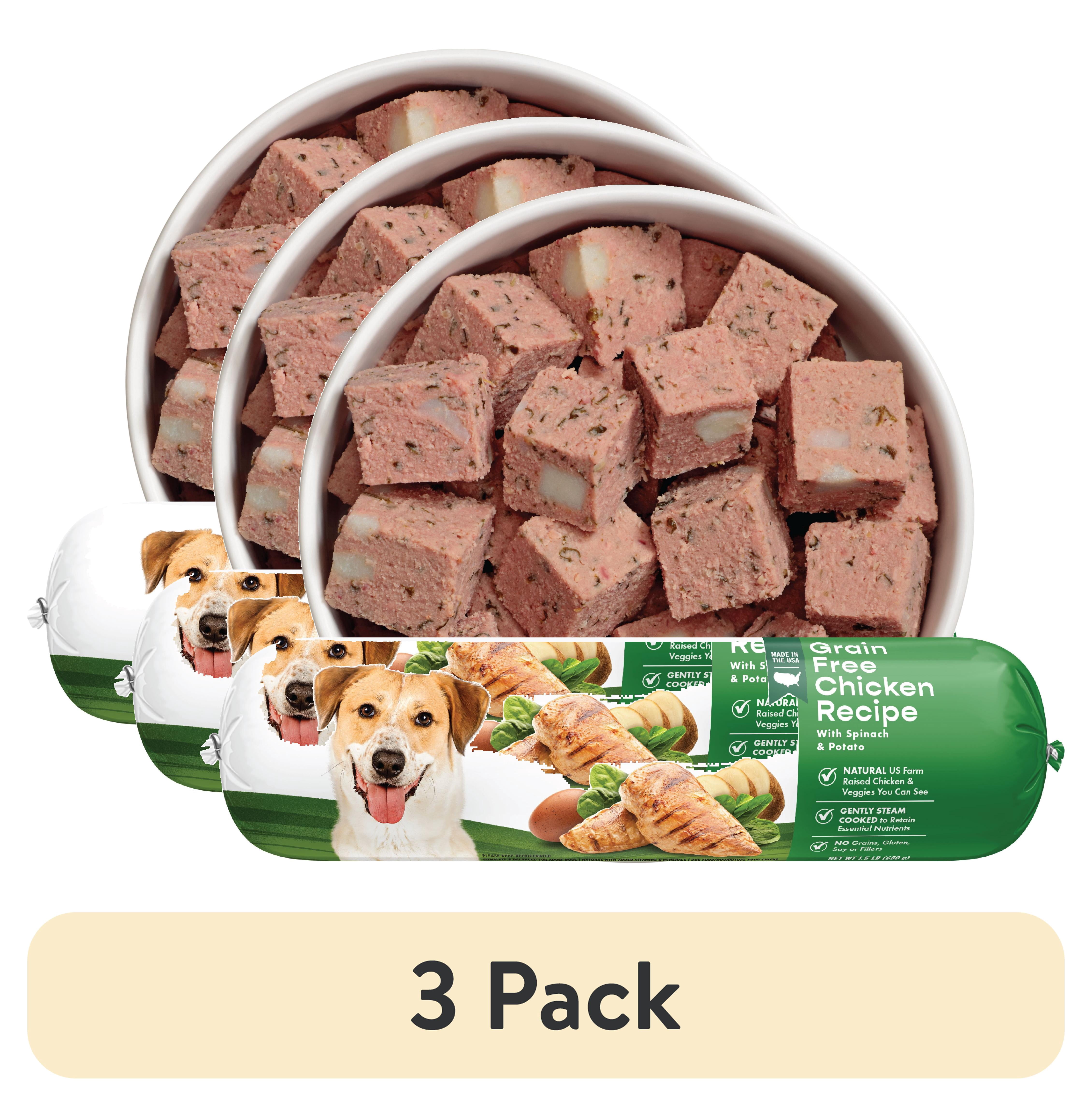 (3 pack) Freshpet Fresh Dog Food, Grain Free Chicken Recipe, Slice & Serve Roll, 1.5 lb.