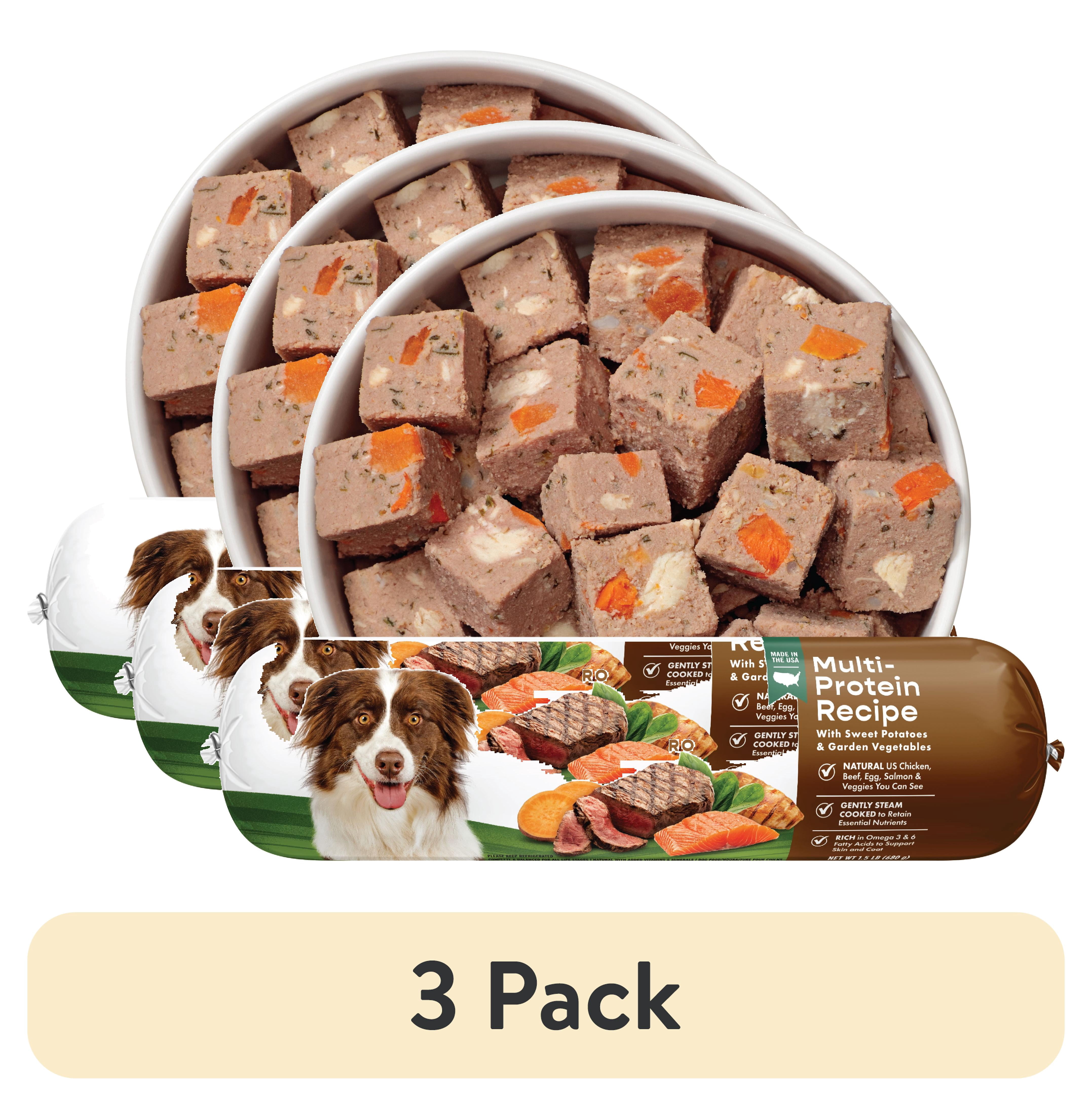 (3 pack) Freshpet Fresh Dog Food, Multi-Protein Recipe, Slice & Serve Roll, 1.5 lb.