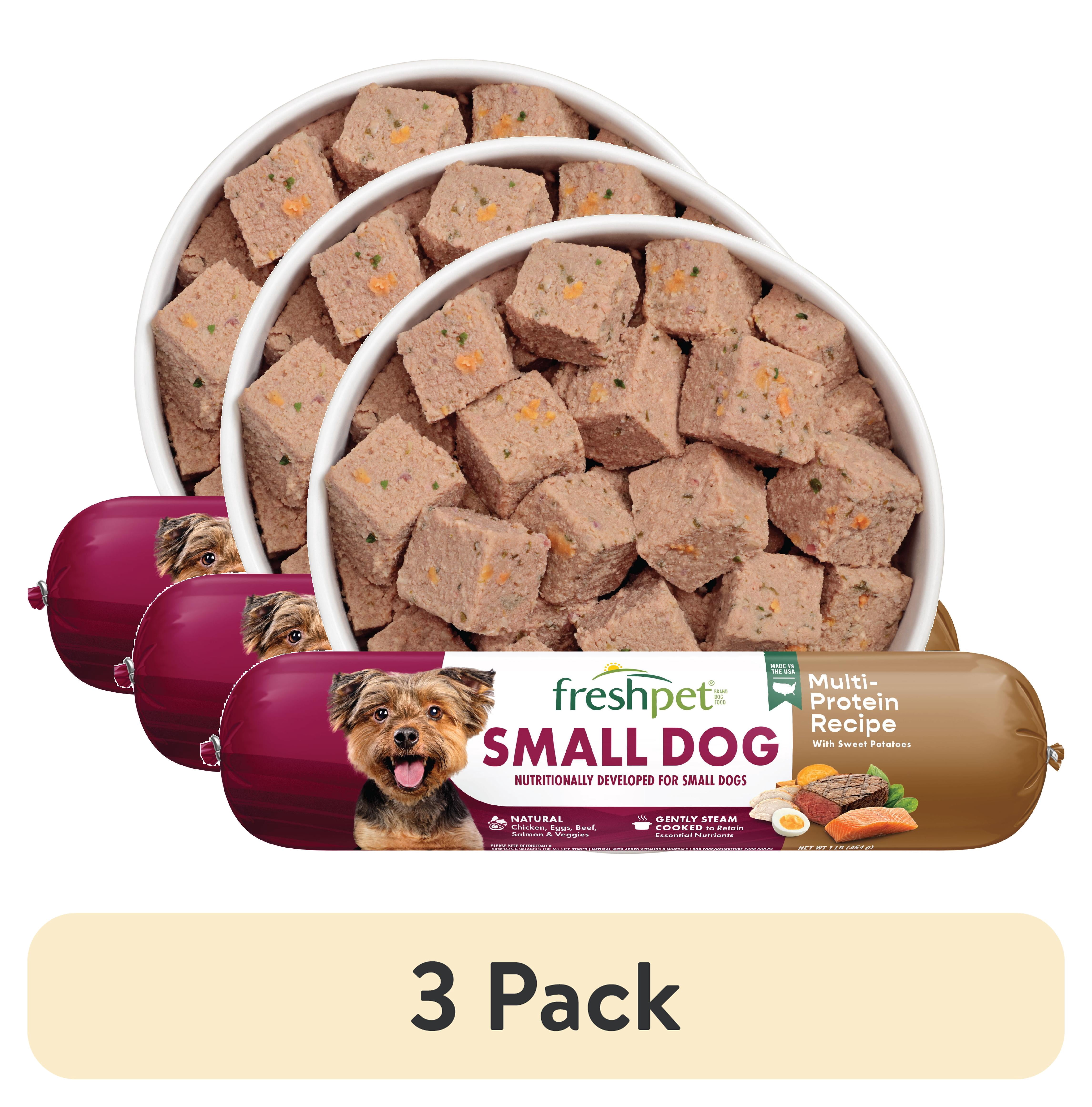 (3 pack) Freshpet Fresh Dog Food, Small Dog Multi-Protein Recipe, Slice & Serve Roll, 1 lb.