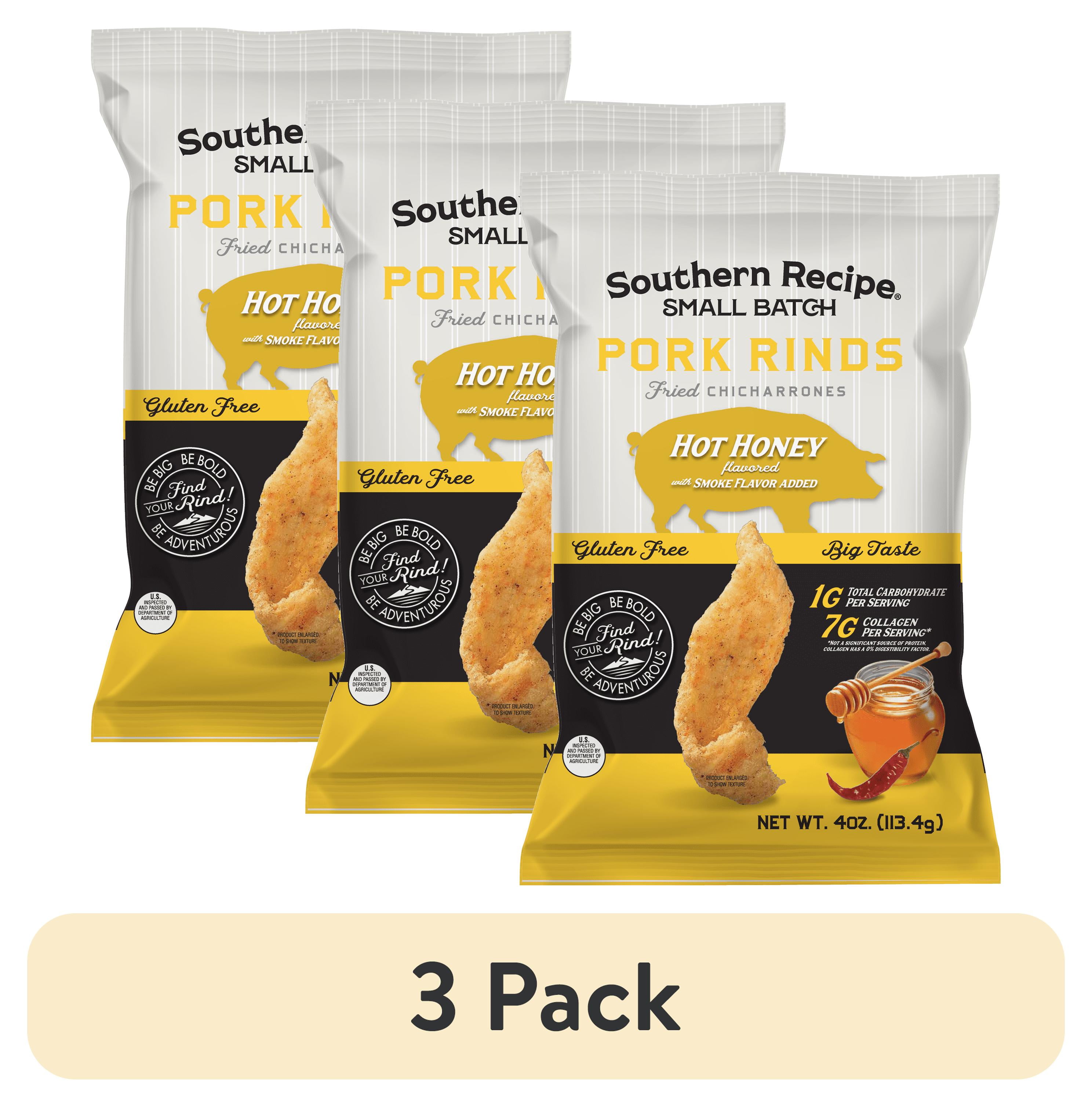 (3 pack) Fried Southern Recipe Small Batch 4oz Hot Honey Pork Rinds with a Pork Rind Granola recipe.