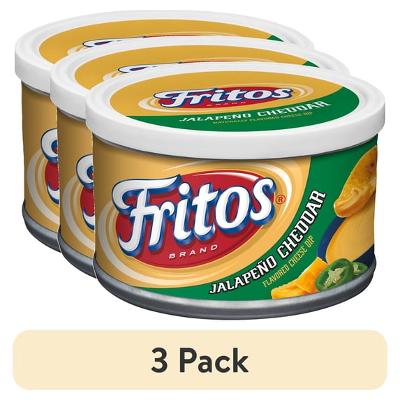 (3 pack) Fritos Jalapeno Cheddar Cheese Dip, 9 oz, Canister
