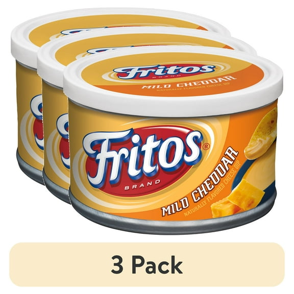 (3 pack) Fritos Mild Cheddar Flavored Cheese Dip, 9 oz Shelf-stable Can