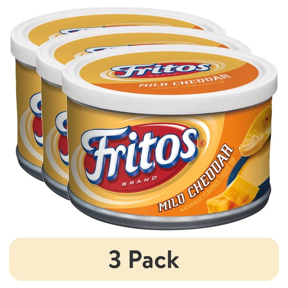 (3 pack) Fritos Mild Cheddar Flavored Cheese Dip, 9 oz Shelf-stable Can