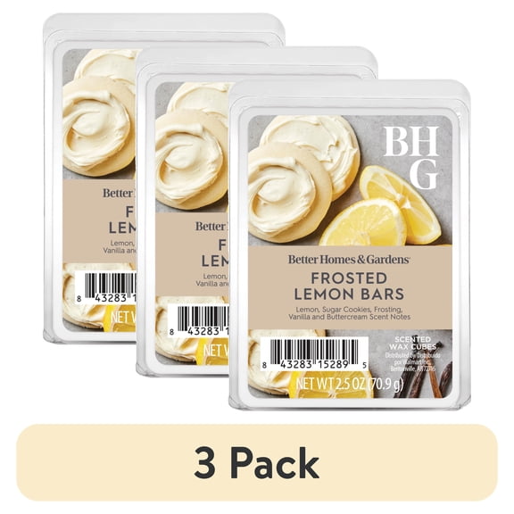 (3 pack) Better Homes & Gardens Frosted Lemon Bars Scented Wax Melts, 2.5 oz