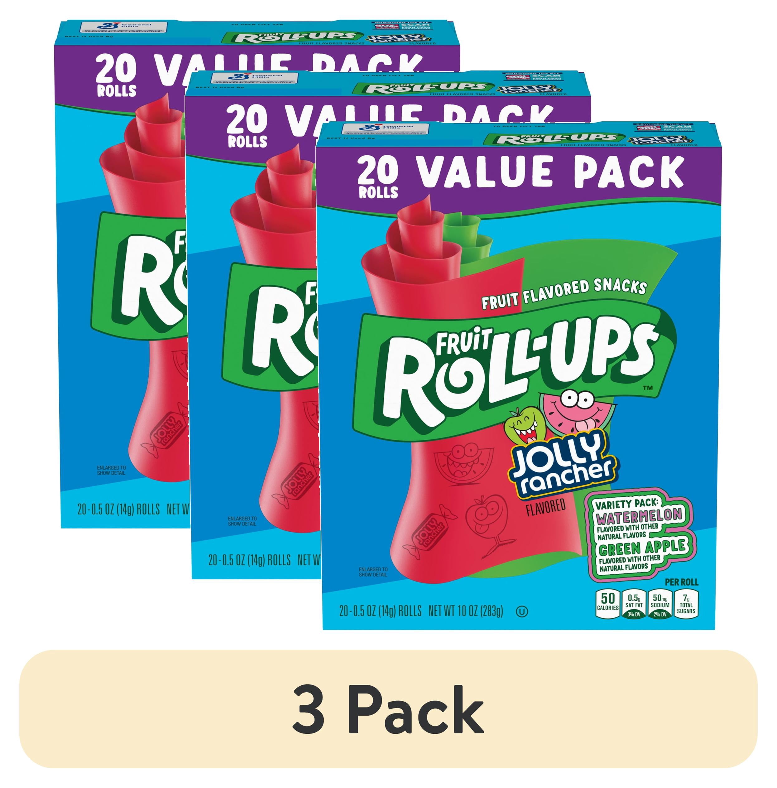 Fruit Roll-Ups Fruit Flavored Snacks, 20 ct, Jolly Rancher Variety