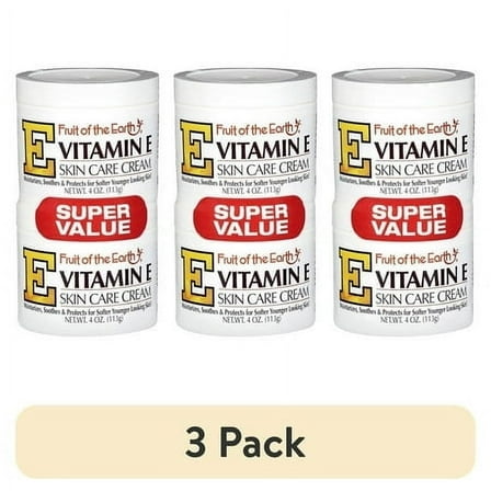 (3 pack) Fruit of the Earth Vitamin E Skin Care Cream Super Value, 4 Oz., 2 pack