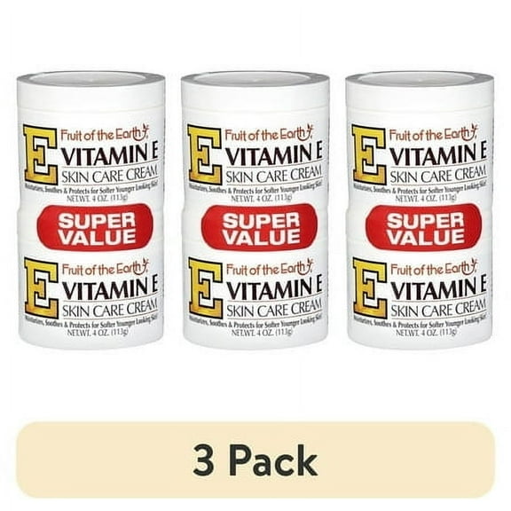 (3 pack) Fruit of the Earth Vitamin E Skin Care Cream Super Value, 4 Oz., 2 pack