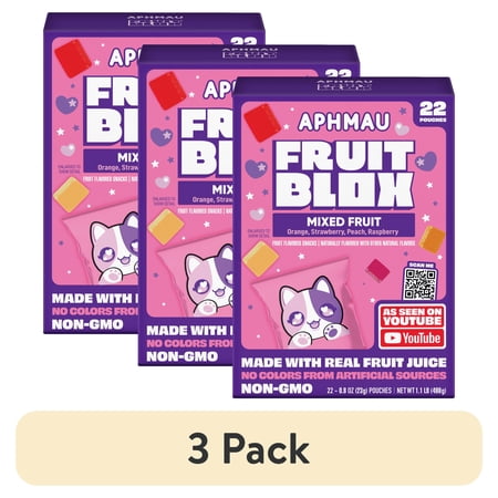 (3 pack) FruitBlox Mixed Fruit Snacks, 22 Count