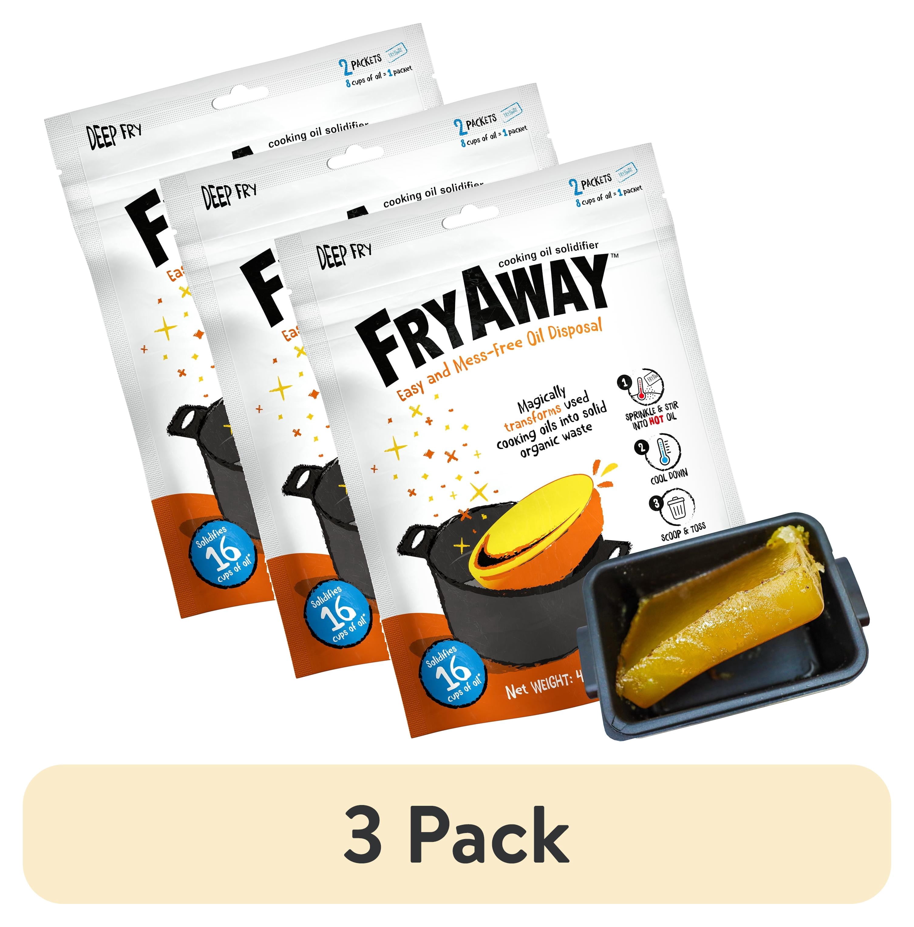 (3 pack) FryAway® Deep Fry Cooking Oil Solidifier Powder, Plant-Based ...