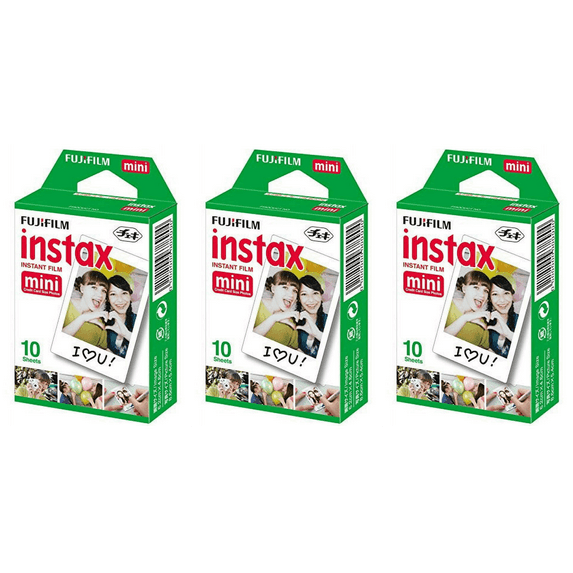 (3 pack) Fujifilm Instax Mini Film Single 62 X 46mm/2.5 X 1.8 inches 10 sheets per Pack