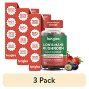 (3 pack) Fungies Lion's Mane Mushroom Gummies, Supports Brain Health, Focus, Memory, Supplement, 30 Count