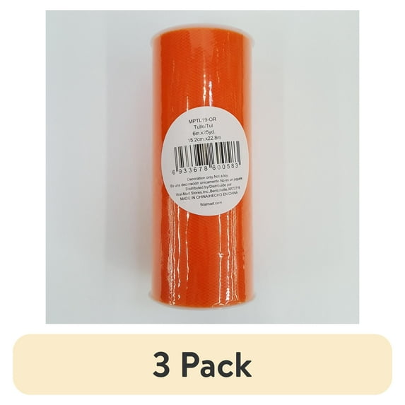 (3 pack) Fuzhou 6" Orange Matte Tulle, 25 Yards, 1 Each