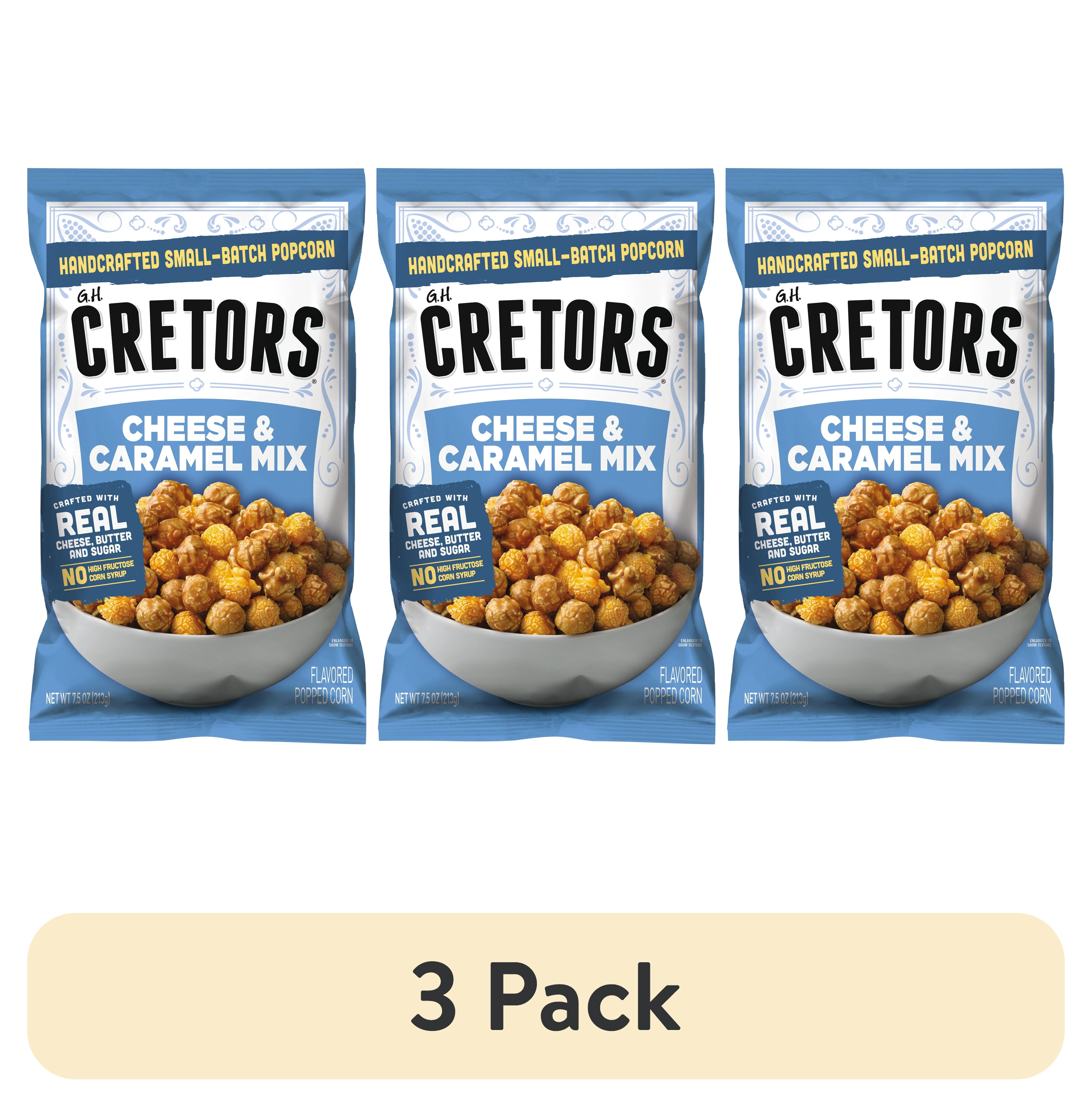(3 pack) G.H. Cretors Handcrafted Small-Batch Cheese & Caramel Popcorn Mix, 7.5 oz, Gluten-Free Snack