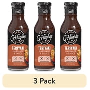 (3 pack) G Hughes Zero Sugar Teriyaki Marinade & Sauce, 13 oz