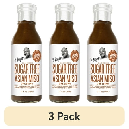 (3 pack) G Hughes Sugar Free Asian Miso Dressing, 12 fl oz