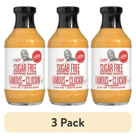 (3 pack) G Hughes Sugar Free Cluckin' Dipping Sauce, 17 oz