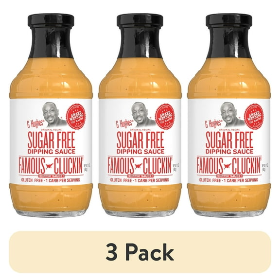 (3 pack) G Hughes Sugar Free Cluckin' Dipping Sauce, 17 oz