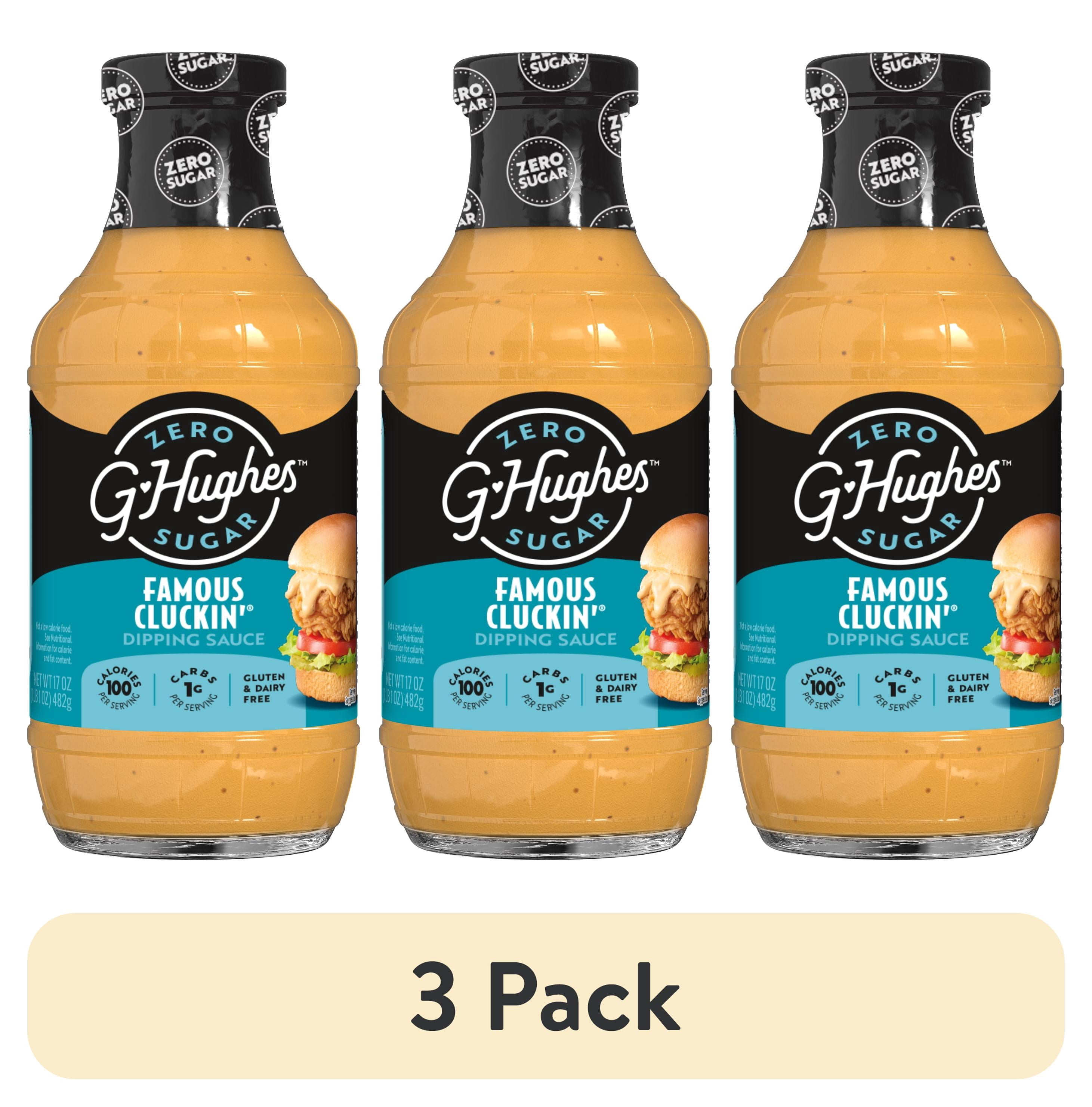 (3 pack) G Hughes Zero Sugar Famous Cluckin' Dipping Sauce, 17 oz