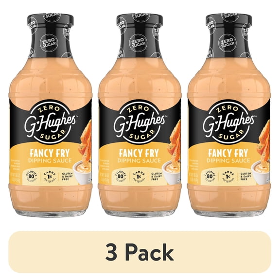 (3 pack) G Hughes Zero Sugar Fancy Fry Dipping Sauce, 16 oz