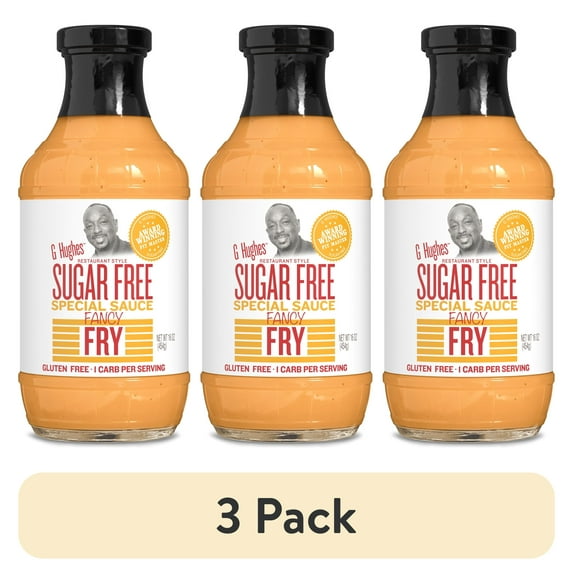 (3 pack) G Hughes Sugar Free Fancy Fry Special Sauce, 16 oz Bottle