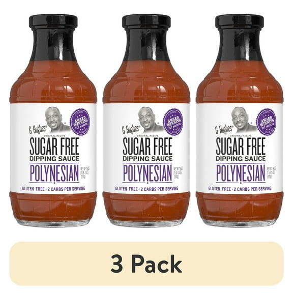 (3 pack) G Hughes Sugar Free Polynesian Dipping Sauce, 18 oz Bottle