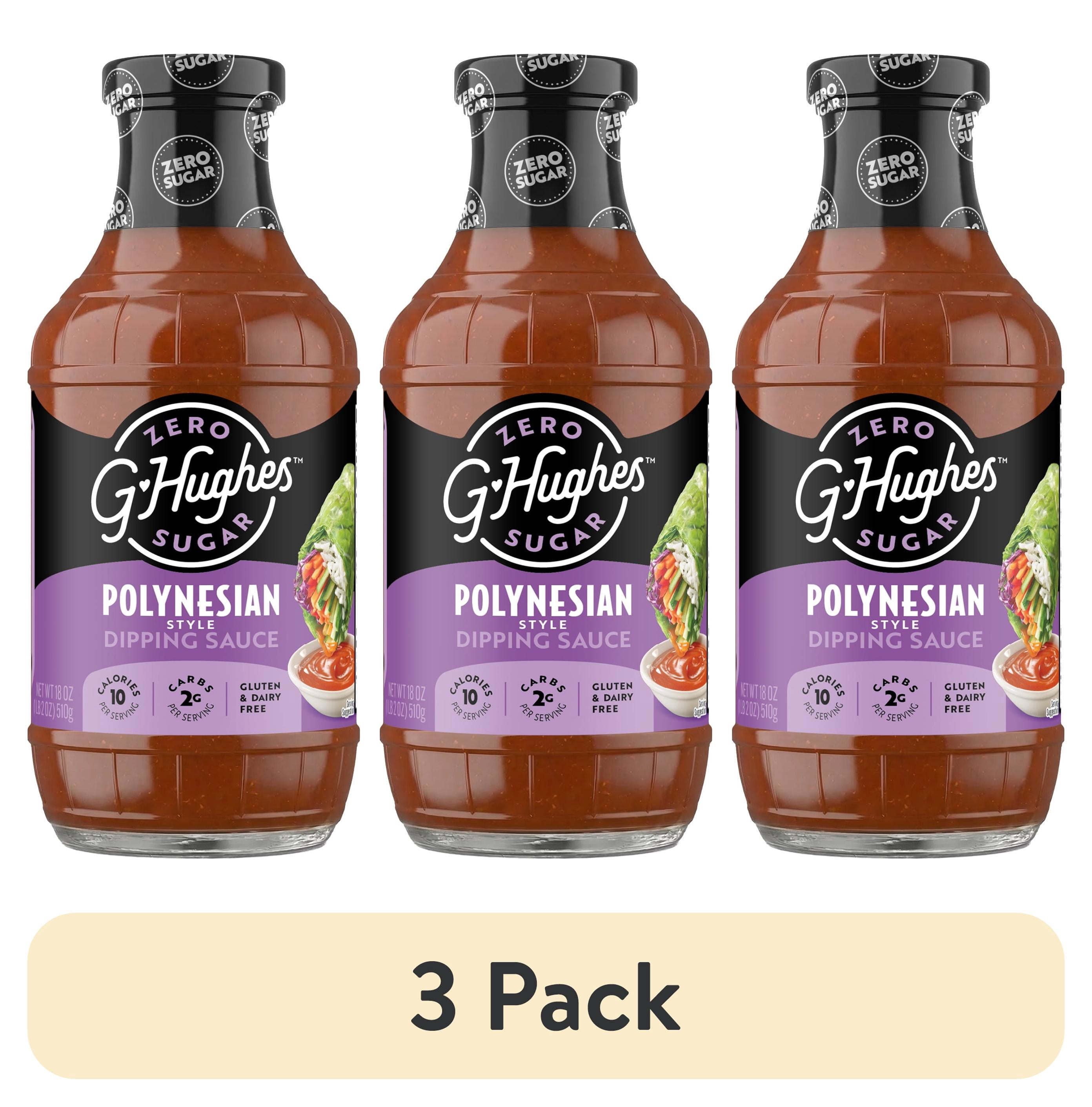 (3 pack) G Hughes Zero Sugar Polynesian Dipping Sauce, 18 oz