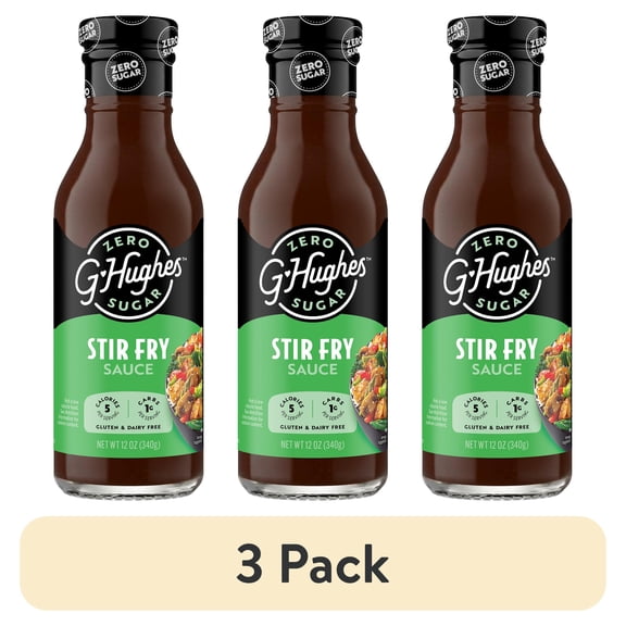 (3 pack) G Hughes Sugar Free Stir Fry Sauce, 12 oz