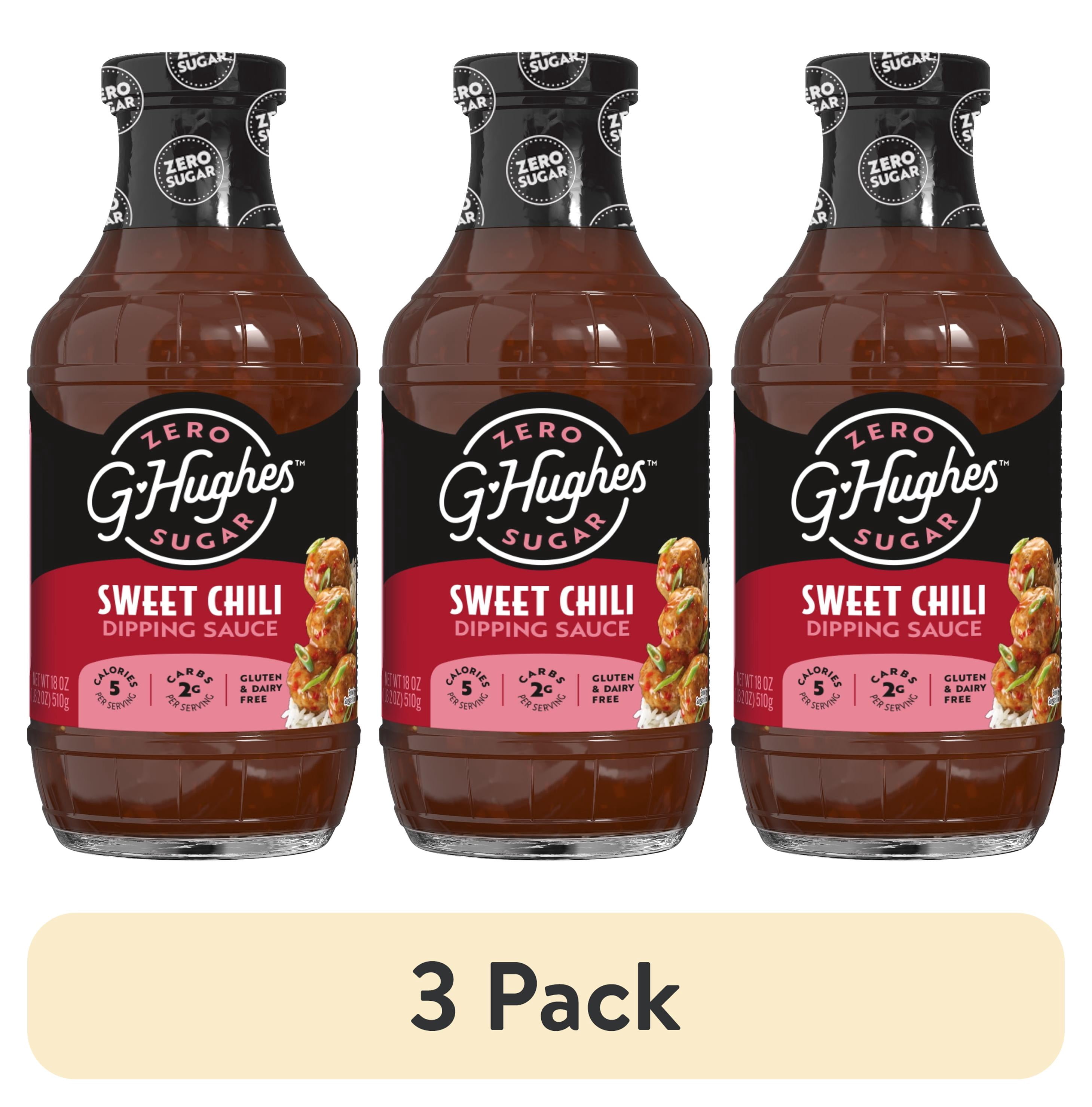 (3 pack) G Hughes Zero Sugar Sweet Chili Dipping Sauce, 18 oz